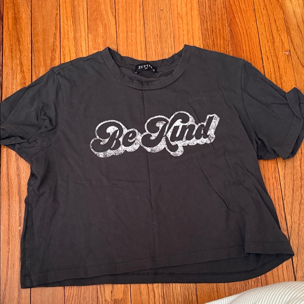 ZUTZ Black 'Be Kind' Short Sleeve Kids Tee